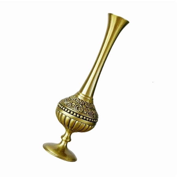 CEORPER Artistic Metal Flower Vases With Antique Look Engraved Pattern Centerpieces