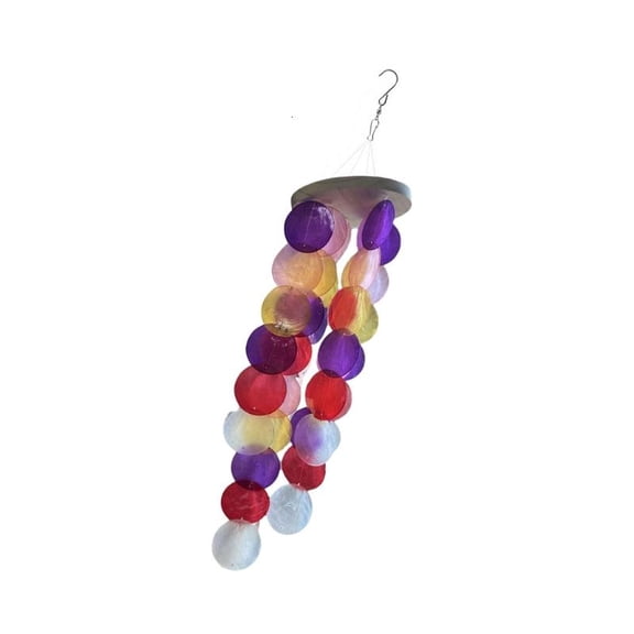 CEORPER Beautiful Colorful Capiz Shell Wind Chimes for Garden and Interior Decoration