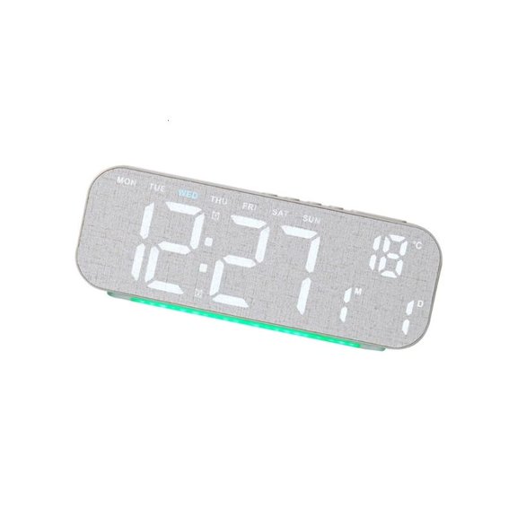 CEORPER Big Display Wooden Digital Clock with Mood Light & Temperature Reading 240mm