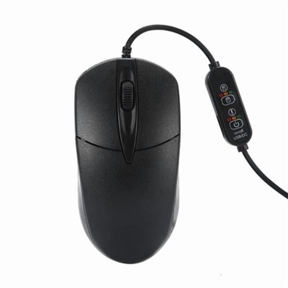 CEORPER Black 1600DPI Heating Warmer Hands USB Wired Gaming Mouse for Desktop Notebook