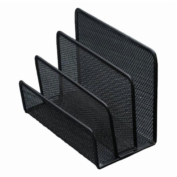 CEORPER Black Metal File Holder 3 Sections File Organizer for Desk Organizer Translucen File Sorter File Folder Holder Mail Organizer Letter Holder for Envelopes Mail Electronics