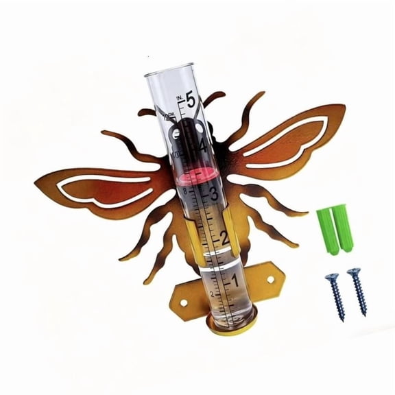 CEORPER Butterfly Rain Gauge with Tube Rain Measure Tool,Decorative Rain Measure Gauge