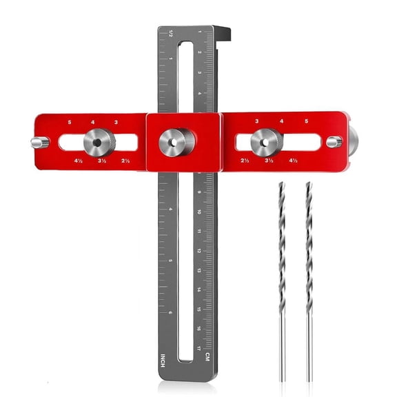 CEORPER Cabinet Hardware Doweling Jigs,Adjustable Cabinet Templates Tool for Knobs,Handles and Pulls,Self Centering Punch Locator