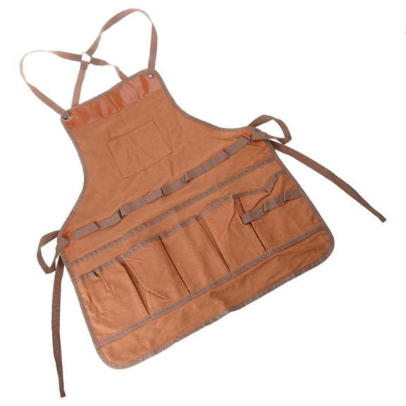 CEORPER Chef Cross Back Cooking Apron Adjustable Cotton Canvas Work Apron with Pockets