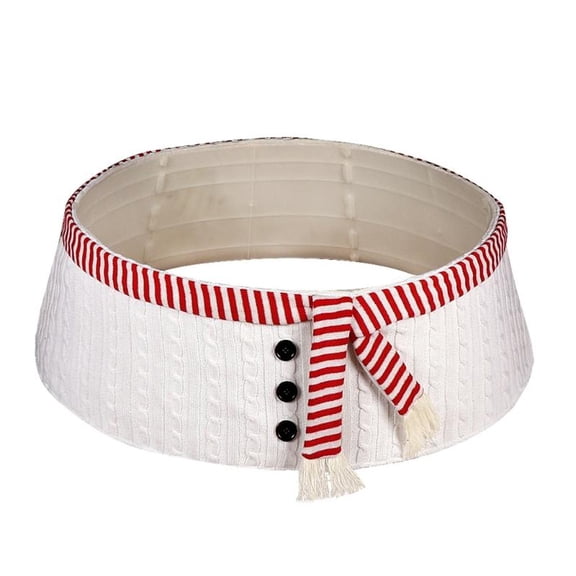 CEORPER Christmas Tree Collar 30 Inch Snowman Scarf Buttons Xmas Tree Skirt Ring Base