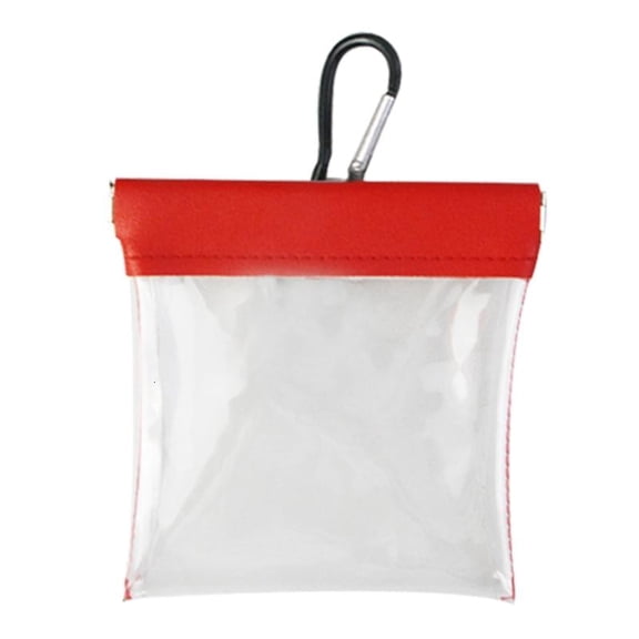 CEORPER Clear Golf Tees Storage Bag With Clip Light Weight Golf Tees Holder Pouch