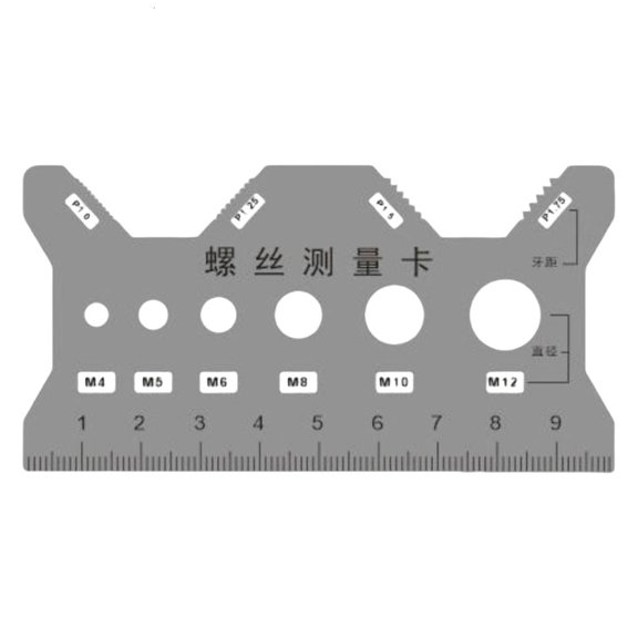 CEORPER Clear Scale Screw Measuring Tool Screw Measurement Device for 4mm/5mm/6mm/8mm