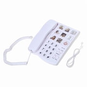 CEORPER Clear Sound White Landline Phone Telephone With Big Buttons, Hands Freed