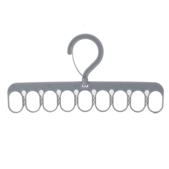 CEORPER Clothes Hanger 9 Rings 8 Clips Laundry Drying Rack Plastic Sock Hangers