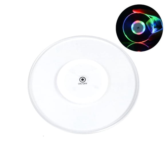 CEORPER Colorful LED Cocktail Coaster Ultra-Thin Acrylic Luminous Waterproof Cup Mat