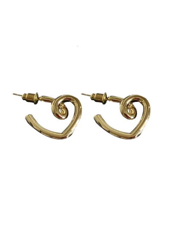 Concave Convex Irregular Heart Earrings Women Lightweight Ear Studs Accessory