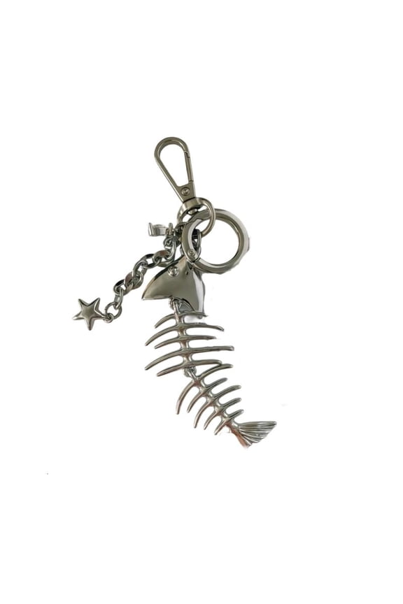 Contemporary Fish Skeleton Key Accessory Edgy Alloy Gift For Trendsetters
