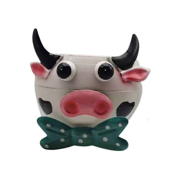 CEORPER Creative Metal Flower Pot Cute Cow for Cat Dog for Frog Planter Decor