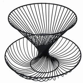 CEORPER Creative Modern 2-Layers Metal Storage Display Stand Bowl Kitchen Fruit Basket Elegant Home Living Room Decoration