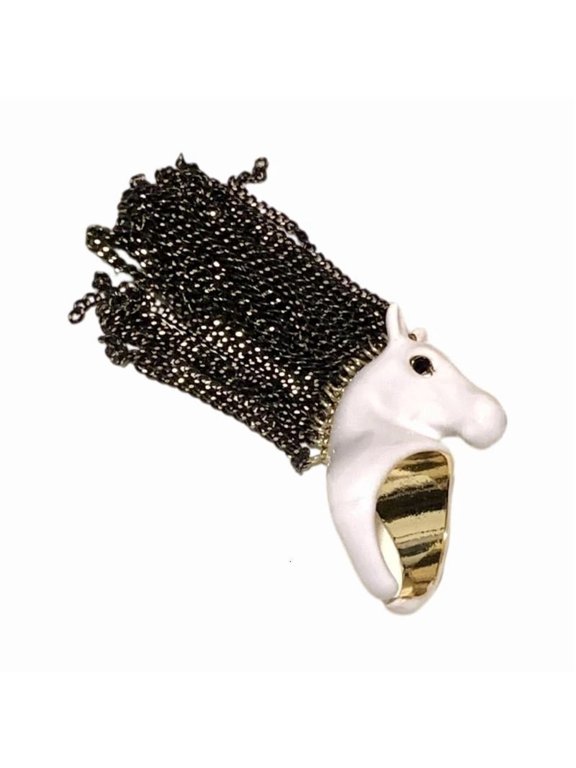 Creative Open Ring Design Zebras Head And Fringe Detail Unique Gift