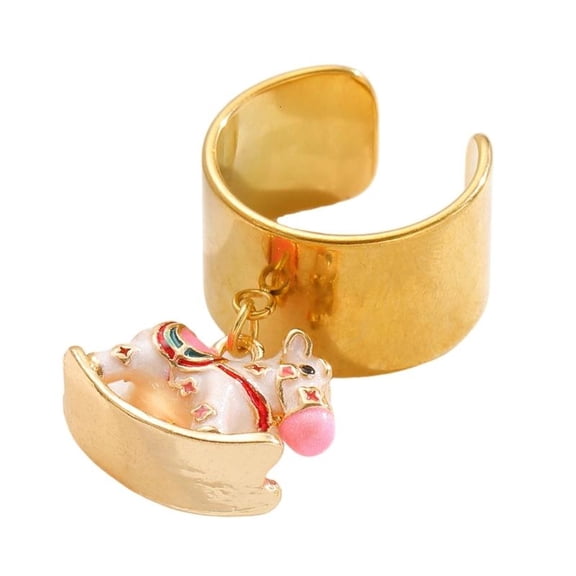 CEORPER Creative Rocking Horse Ring Vibrant Enamel Finish Adjustable Comfort Fit