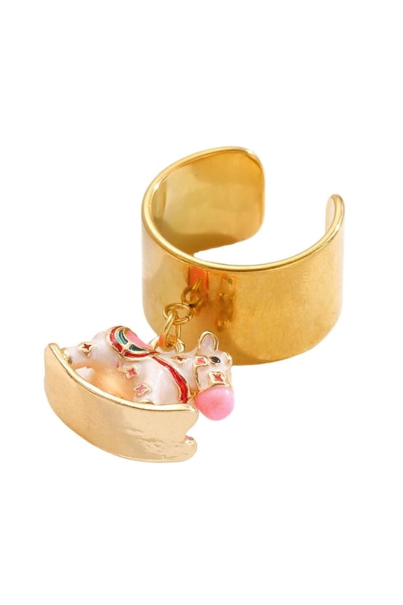 Creative Rocking Horse Ring Vibrant Enamel Finish Adjustable Comfort Fit