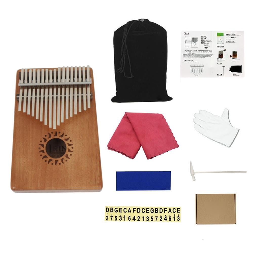 CEORPER Cute Mahogany 17 Key Mini Kalimba Wood Material Thumb Piano Gift Keyboard Instrument Finger Piano Best for Kid, Beginner