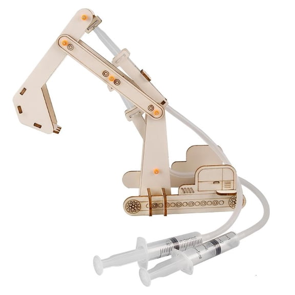 CEORPER DIY Wooden Hydraulic Excavator Science Model Set For Classroom And Home Use