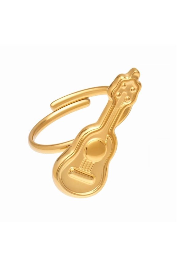 Delicate Dating Rings Guitar Shape Opening Rings Unique Finger Jewelry