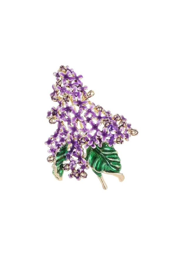 Delicate Lilacs Flower Brooch Alloy Pin for Sensitive Skin Formal Event