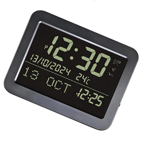 CEORPER Digital Clock Square Shape Table Alarm Azan Clock Display Temperature Date