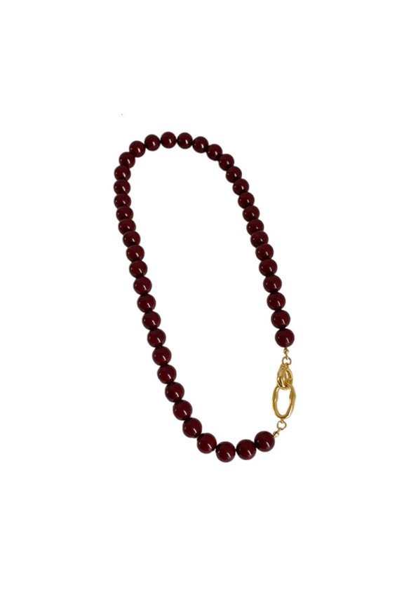 Double Toggle Clasp Choker Fashion Natural Stone Strand Beaded Clavicle Chain