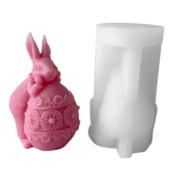 CEORPER Easter Day Eggs Rabbit Epoxy Mold Making Soap Melt Resin Home Decorations