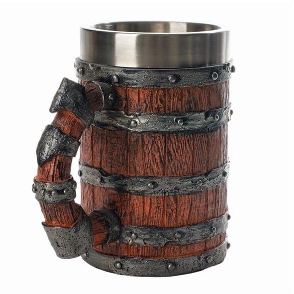 CEORPER Elegant Barrels Shape Drinking Cup Coffee Mug with Stainless Steel Interior
