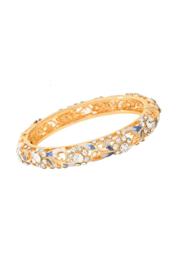 Elegant Fish Tail Spring Bracelet Openwork Rhinestones Decorated Wrist Chain