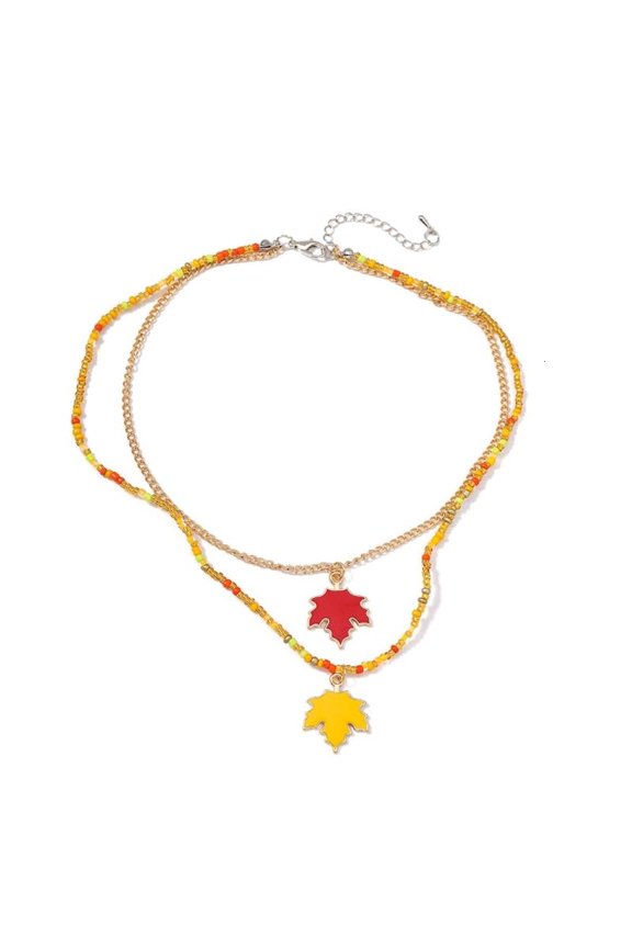 Fashionable Crystals Maple Leaf Chokers Necklace for Trendy Ladies Wear