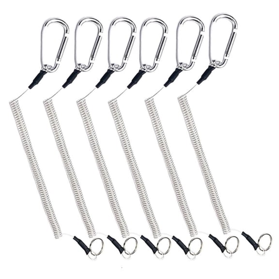CEORPER Fishing Ropes Secure Retractable Coiled Tether with Carabiner Fishing Tool
