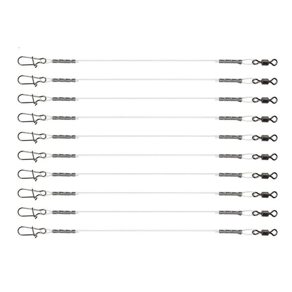CEORPER Fishing Tackle Fish Hook Antibite Wire Line Leader with Rolling Swivels & Snap