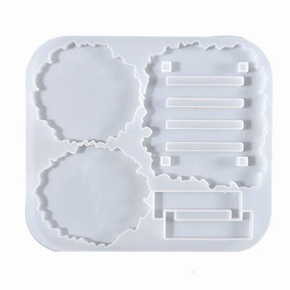 CEORPER Flower Tea Tray Coaster Resin Mold Making Coaster Resin Mold for Cup Mat