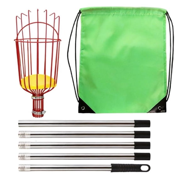 CEORPER Fruit Picking Rod with Basket Telescoping Extendable Aluminum Apples Picking