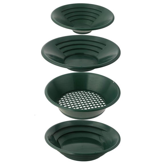 CEORPER Green Gold Mining Pans for Gold Prospecting Outdoor Tool 4 Pieces/set Plastic
