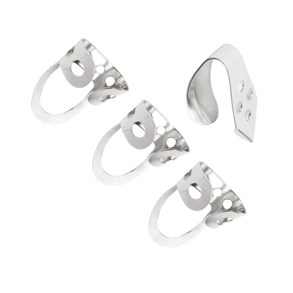 CEORPER Guitar Plectrums Thumb Finger Picks Silver Guitar Finger Picks, Adjustable Metal Finger Thumb Picks for Guitar, Banjos