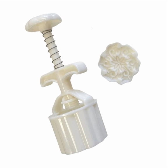 CEORPER Hand-Pressure Moon Cake Molds 3D Flower Pattern Cookie Stamp Moon Cake Maker