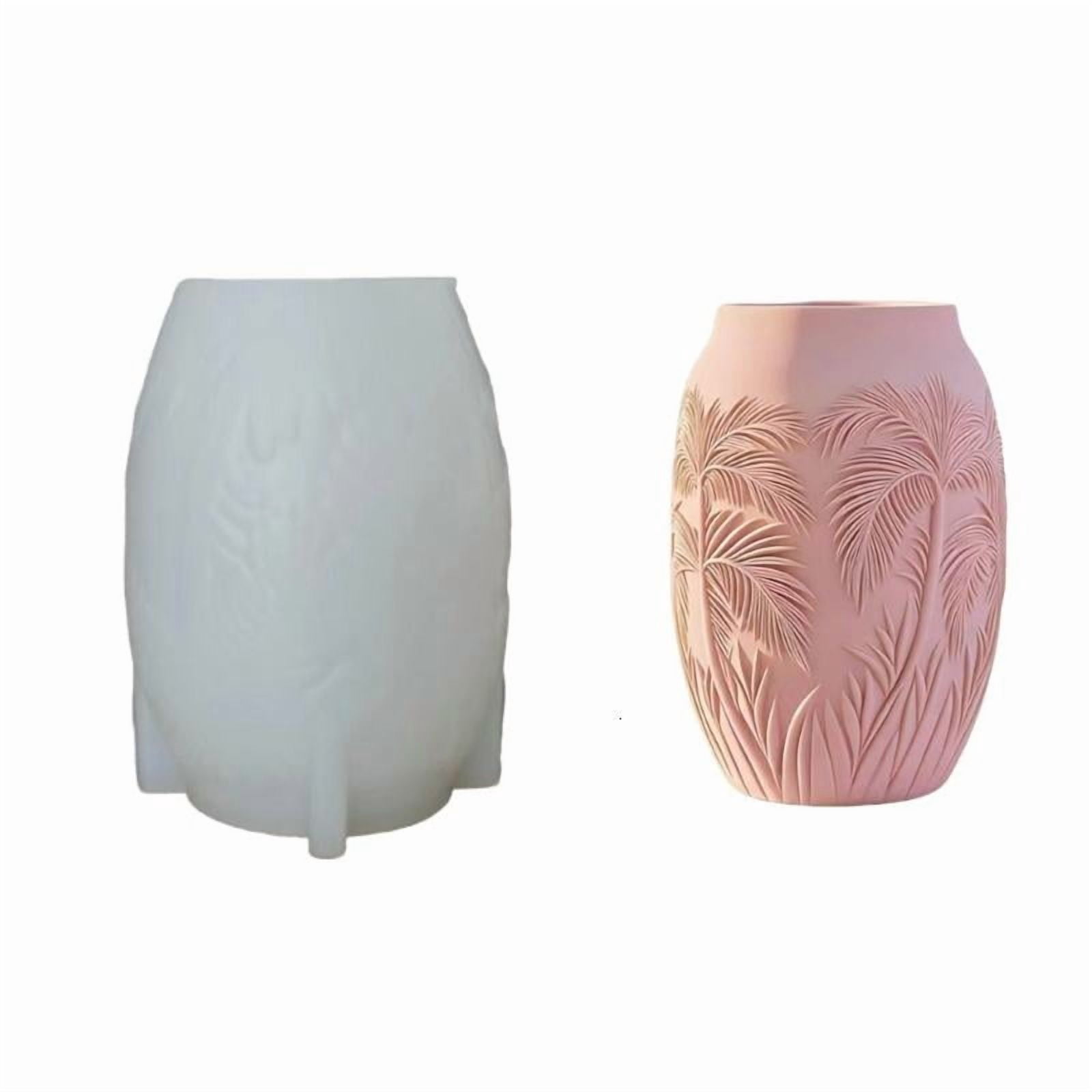 CEORPER Handmade Resin Casting Mold For Embossed Palms Leaf Design Flower Pot