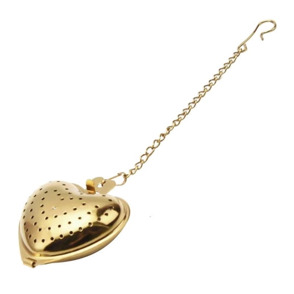 CEORPER Heart Shape Stainless Steel Tea Infuser Filter with Chain Loose Leaf Strainer