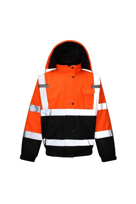 Hooded Safety Jackets Waterproof Reflective Jackets for Patrol and Security