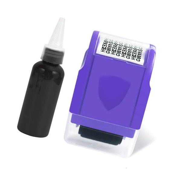 CEORPER Identity Protective Roller Stamper with Dustproof Lid for Mail Package Address