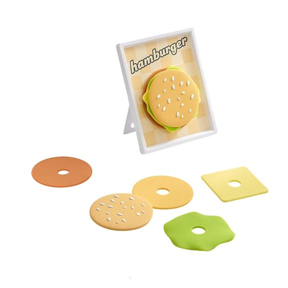 CEORPER Insulated Coasters Set For Dining Table Hamburger Themed Nonslip Placemat