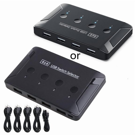 CEORPER KVM Printer Sharing Switch USB Hub 4 in 4 Out Adapter 2.0 Dock Station Adapter