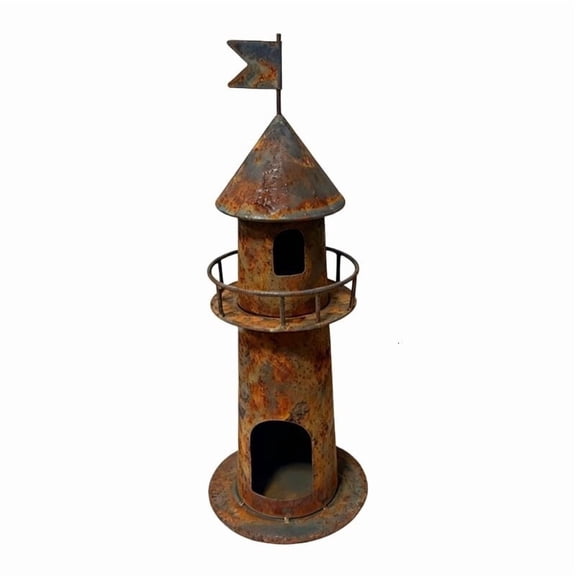 CEORPER Lighthouse Candle Holder Iron Garden Decoration For Outdoor Patios Antique