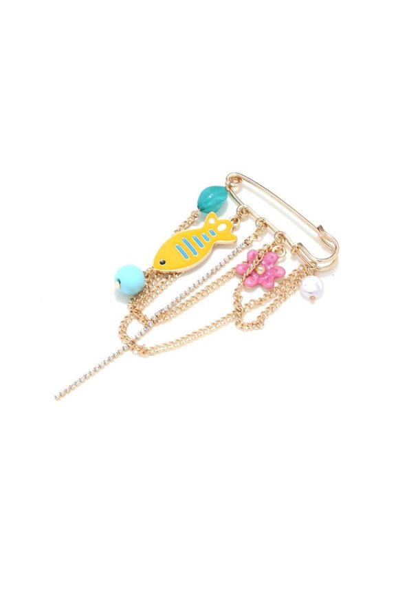 Lightweight Fish Shaped Brooch with Delicate Craftsmanship Lapel Accessory