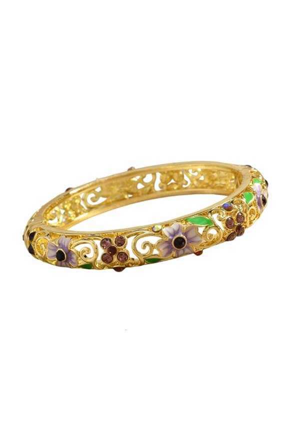 Luck Charm Clovers Enamel Art Bracelet Ethnic Designs Light And Sturdy