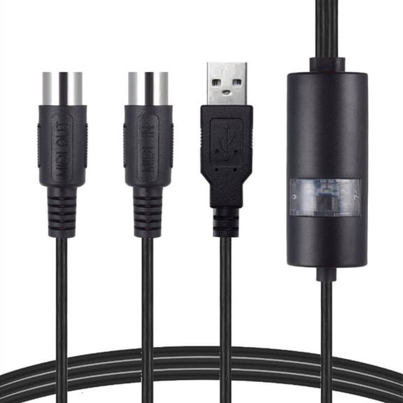 CEORPER MIDI to USB Cable USB MIDI Converter With Indicator Light FTP Proceesing Chip