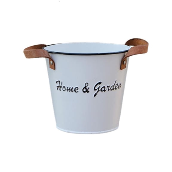 CEORPER Metal Bucket with Handles Mini Round Flower Pot Plant Basket for Small Plants