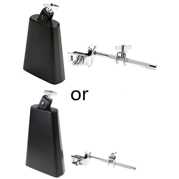 CEORPER Metal Cowbell with Drum Hoop Mounted Holder Clamp Adjust a Cowbell Up or Down